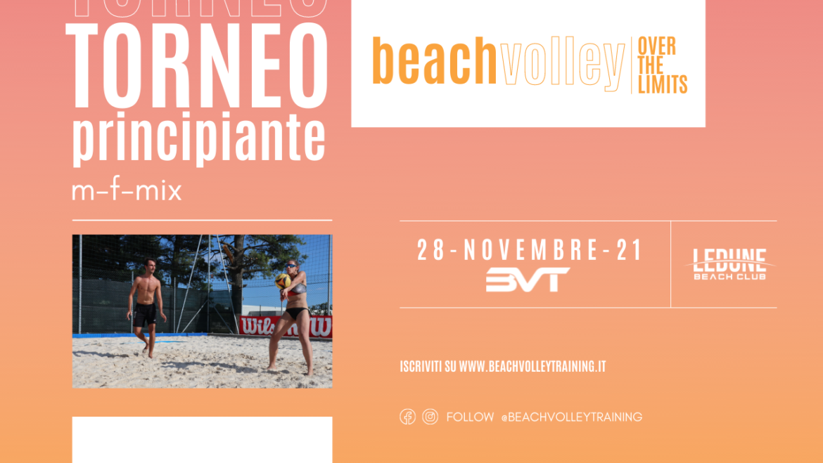 Aperte le Iscrizioni al torneo di Beach Volley Principiante 28/11/21