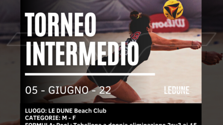 Iscrizioni aperte per il torneo di beach volley intermedio del 5 giugno 2022